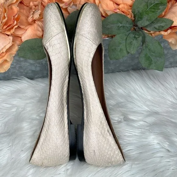 Givenchy Snakeskin Ballet Round Toes Flats Sz 37.5