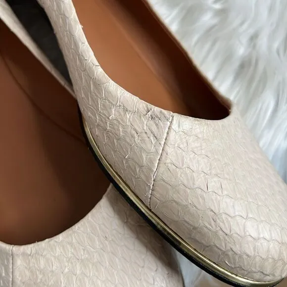 Givenchy Snakeskin Ballet Round Toes Flats Sz 37.5