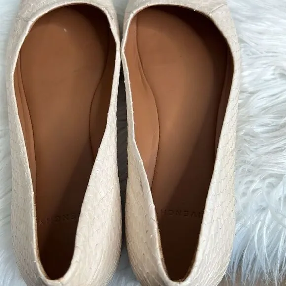 Givenchy Snakeskin Ballet Round Toes Flats Sz 37.5