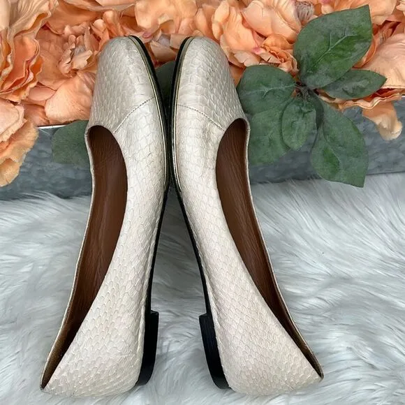 Givenchy Snakeskin Ballet Round Toes Flats Sz 37.5