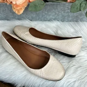 Givenchy Snakeskin Ballet Round Toes Flats Sz 37.5