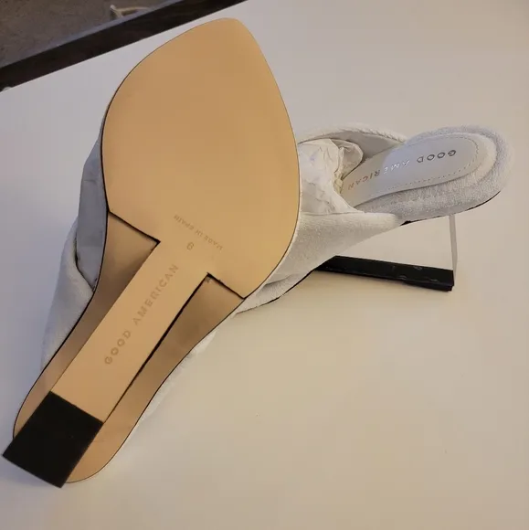 Good American Wedges Cinder-F*ucking-Rella Wedge Sandal White Terry Size 9