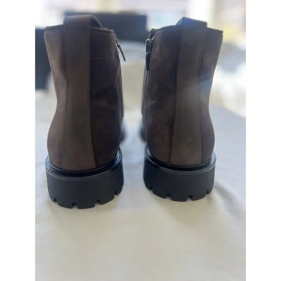 Good Man Brand Men Modern City Boot Lace-Up Brown Fine Suede Ankle Boots Size 11