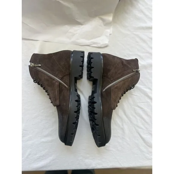 Good Man Brand Men Modern City Boot Lace-Up Brown Fine Suede Ankle Boots Size 11