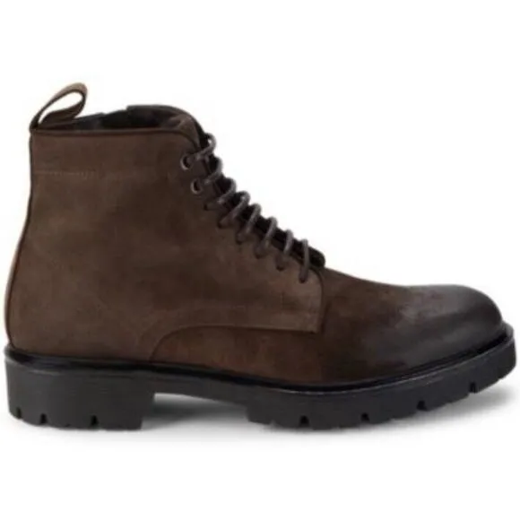 Good Man Brand Men Modern City Boot Lace-Up Brown Fine Suede Ankle Boots Size 11