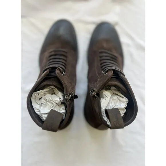 Good Man Brand Men Modern City Boot Lace-Up Brown Fine Suede Ankle Boots Size 11