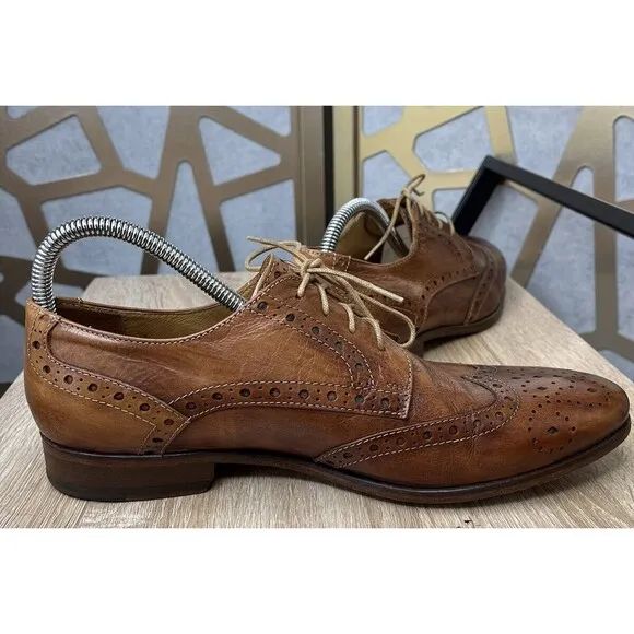 Gordon Rush Oxford Dress Shoes Men 42 Us 9 Cognac Leather