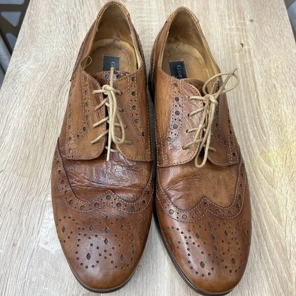 Gordon Rush Oxford Dress Shoes Men 42 Us 9 Cognac Leather