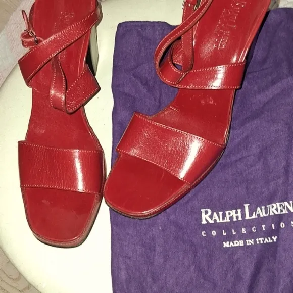 Gorgeous New Red Ralph Lauren Made In Italy Sandals With Buckle Closure