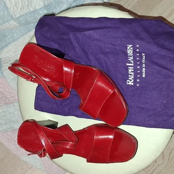 Gorgeous New Red Ralph Lauren Made In Italy Sandals With Buckle Closure