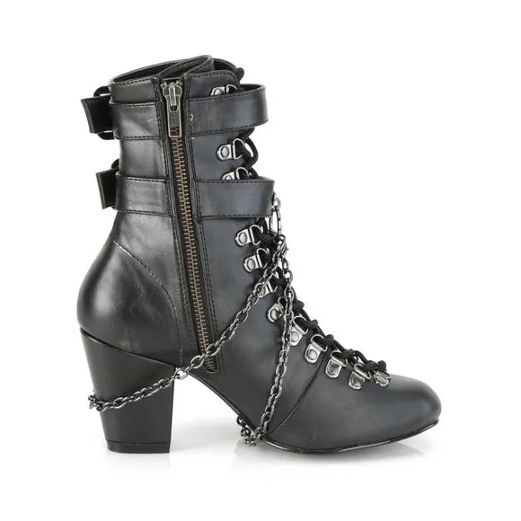 Gothic Coffin Lace Up High Heel Ankle Boots