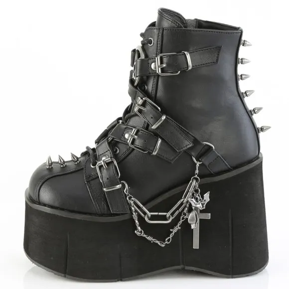 Gothic Platform Pentagram Lace Up Ankle Boots