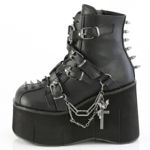 Gothic Platform Pentagram Lace Up Ankle Boots