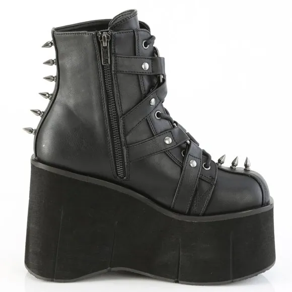 Gothic Platform Pentagram Lace Up Ankle Boots
