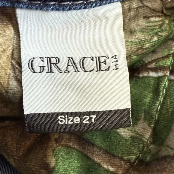 Grace In LA Bootcut Camo Pocket Low Rise Jeans Women's Size 27