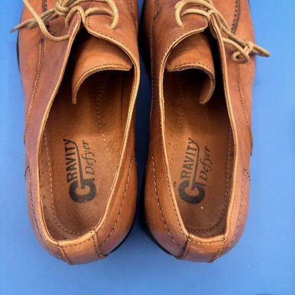 Gravity Defyer Brown Leather Oxford Shoes Men's Size 13 TB318S Retail $160