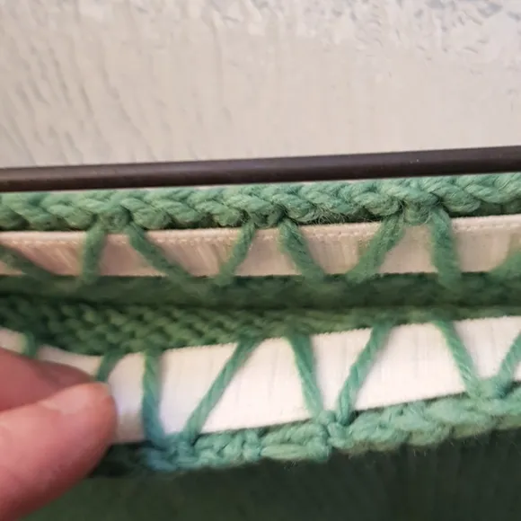 Green vintage handknit sweater skirt set bell slee