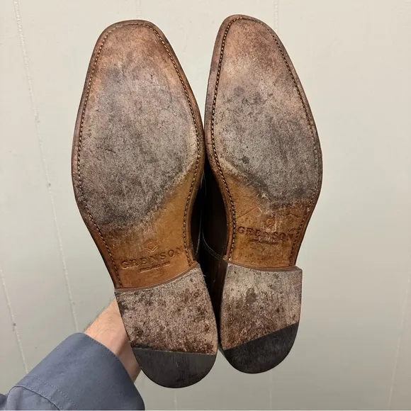 Grenson Men's Brown Calf Derby Dress Shoes Made in England UK 8 / US 9