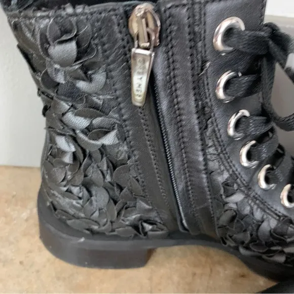 Grey Mer Black Leather Side Zip Boots Size 36/5.5