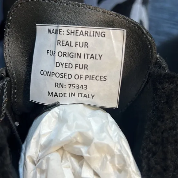 Grigio Arancio Heeled Boots Laced Up Shearling Black US 9 Delli PM2 GRIGIARANCIO