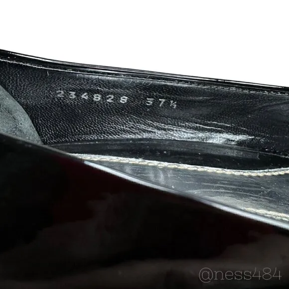 Gucci Black Patent Leather Peep Toe Pumps/Wedges Size EU 37.5/7.5 US