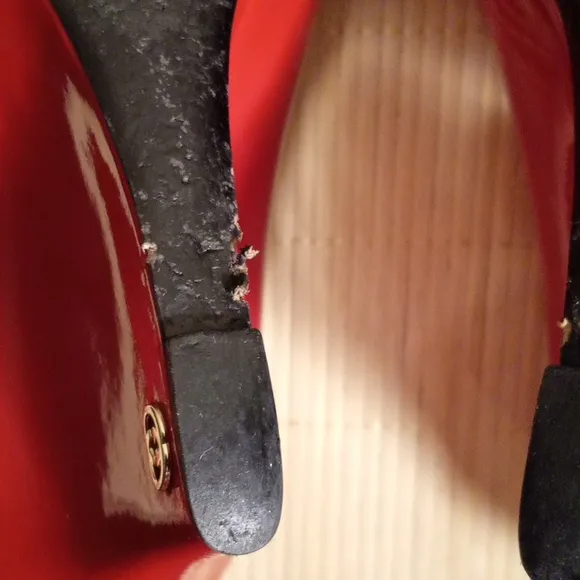 GUCCI Elegant Red Peep-Toe Heels Wedges Size 9.5B