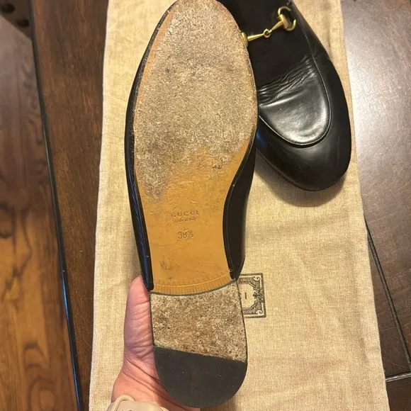 Gucci Princetown Horsebit Black Leather Round Toe Slippers Flats Loafers Mules