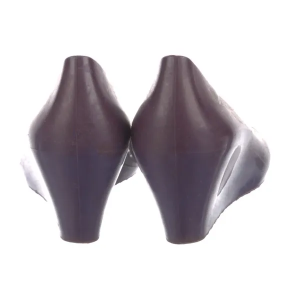 Gucci Purple Rubber Wedge Peep-Toe Slip On Shoes Size 8.5