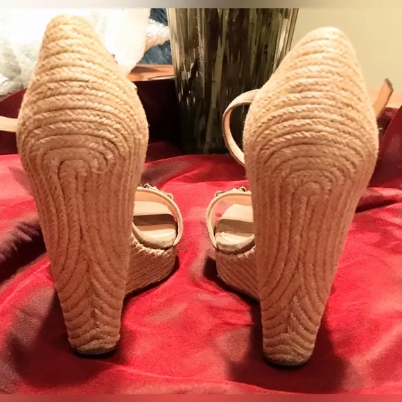 Gucci Tan Suede Wedge Sandals with Horse Bit embellishment