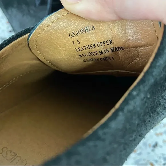 GUESS Joshua Black Oxford Shoes Suede Lace-Up Mens Derby Size 7.5US