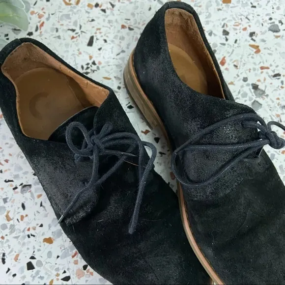 GUESS Joshua Black Oxford Shoes Suede Lace-Up Mens Derby Size 7.5US