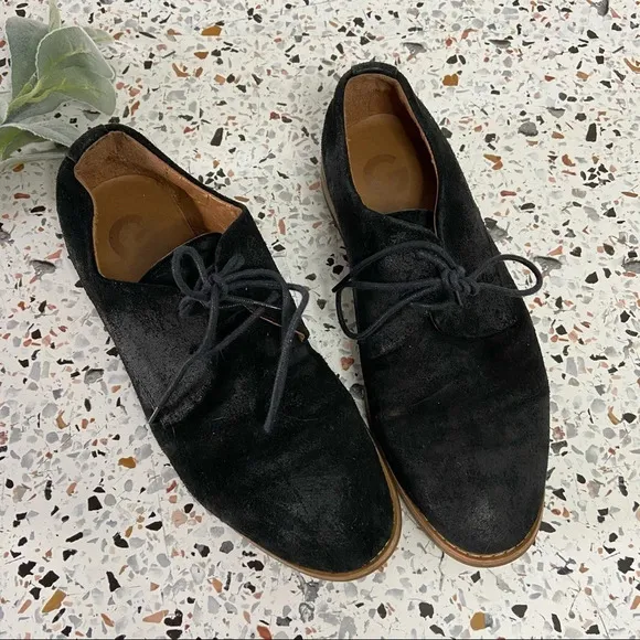 GUESS Joshua Black Oxford Shoes Suede Lace-Up Mens Derby Size 7.5US