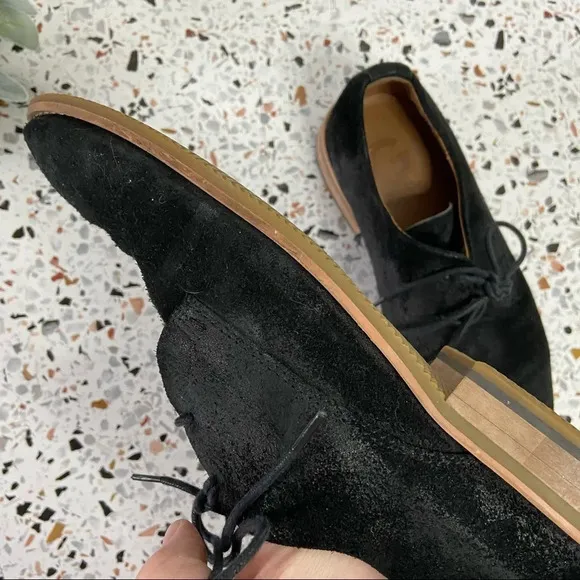 GUESS Joshua Black Oxford Shoes Suede Lace-Up Mens Derby Size 7.5US
