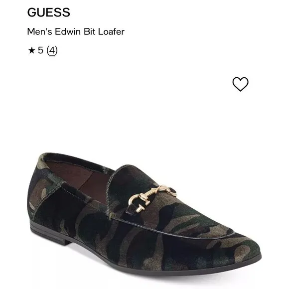 Guess Mens Edwin Bit Loafer Camouflage Slip-On Shoes US 8
