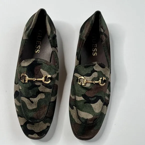 Guess Mens Edwin Bit Loafer Camouflage Slip-On Shoes US 8