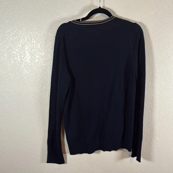 Guide Boat Navy Tipped Premium Cotton Cardigan Size Large NWT