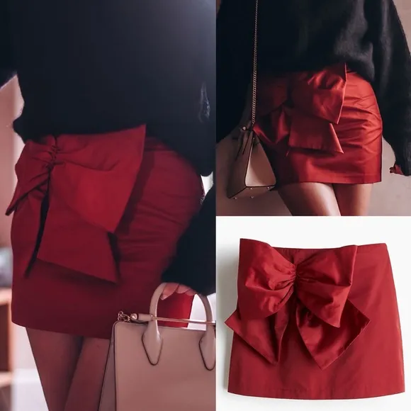 H&amp;M NWT viral red bow mini skirt