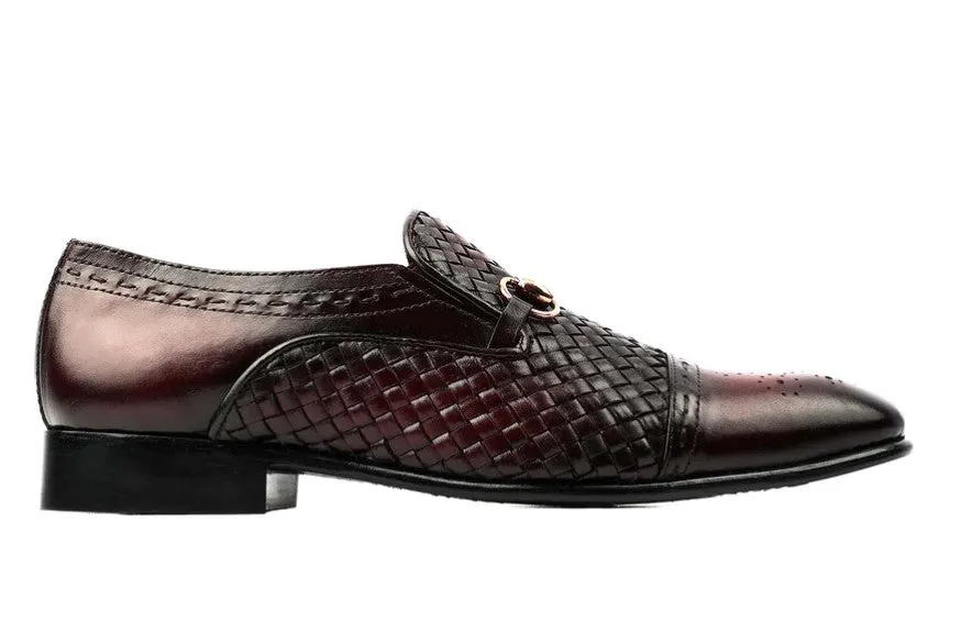 Handmade Burgundy Leather Moccasins for Men