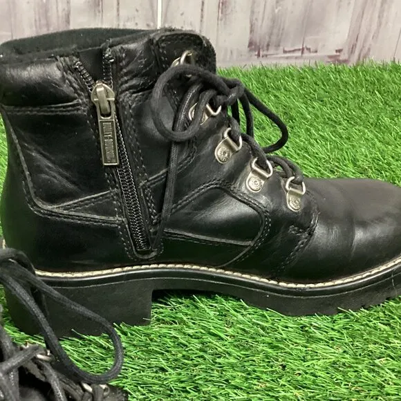 Harley Davidson Boots Black Leather Ankle 7