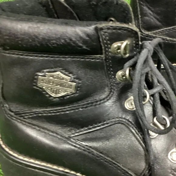 Harley Davidson Boots Black Leather Ankle 7