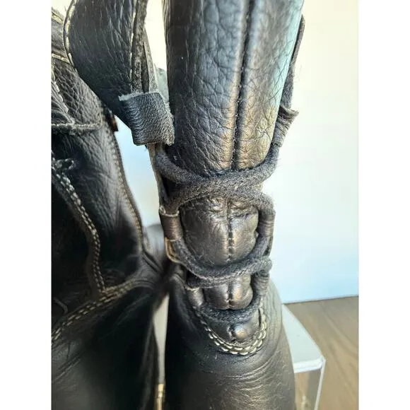 Harley Davidson Boots Womens Sz 9 Side Zip Back Lace Up 84353 Motorcycle Biker