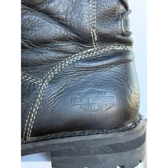 Harley Davidson Boots Womens Sz 9 Side Zip Back Lace Up 84353 Motorcycle Biker