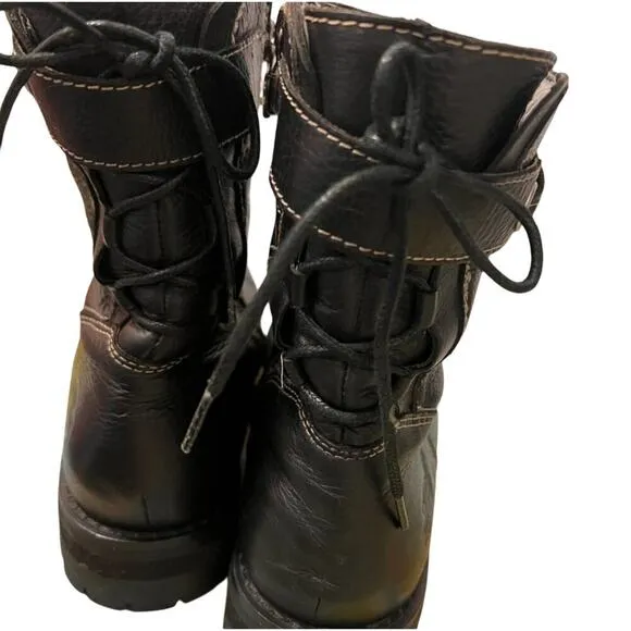 Harley Davidson Boots Womens Sz 9 Side Zip Back Lace Up 84353 Motorcycle Biker