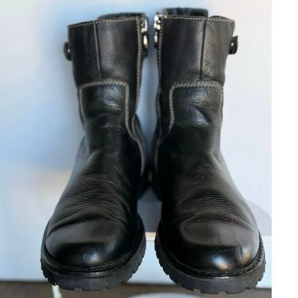 Harley Davidson Boots Womens Sz 9 Side Zip Back Lace Up 84353 Motorcycle Biker