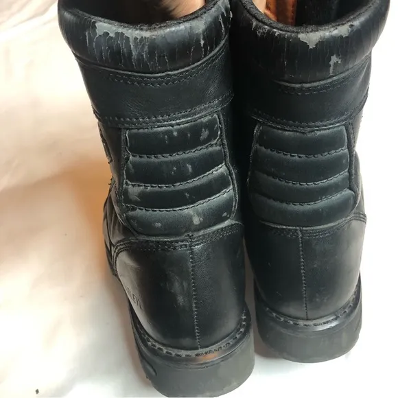 Harley-Davidson Mens Rid dick 8” lace up black leather motorcycle boots