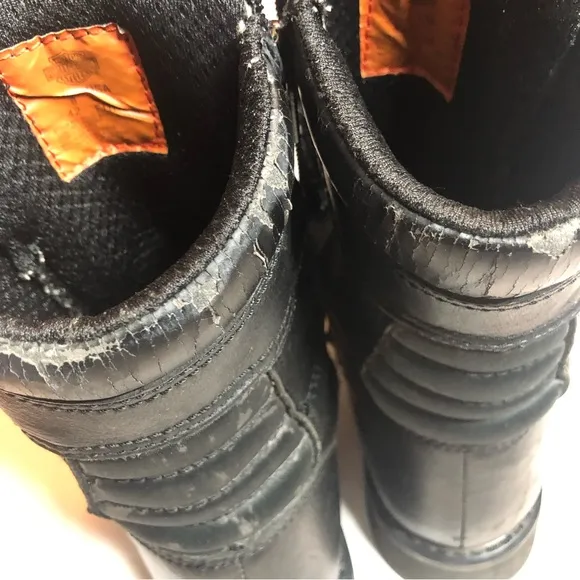 Harley-Davidson Mens Rid dick 8” lace up black leather motorcycle boots