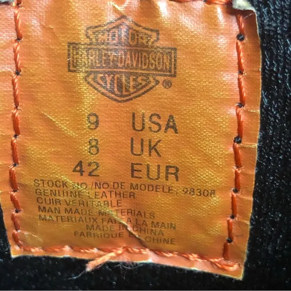 Harley-Davidson Mens Rid dick 8” lace up black leather motorcycle boots