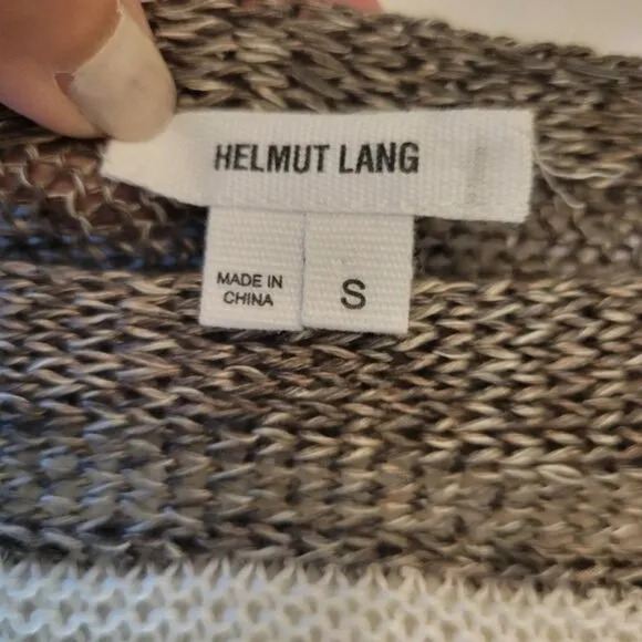 Helmut Lang linen loose weave Knit crochet relaxed fit Sweater small