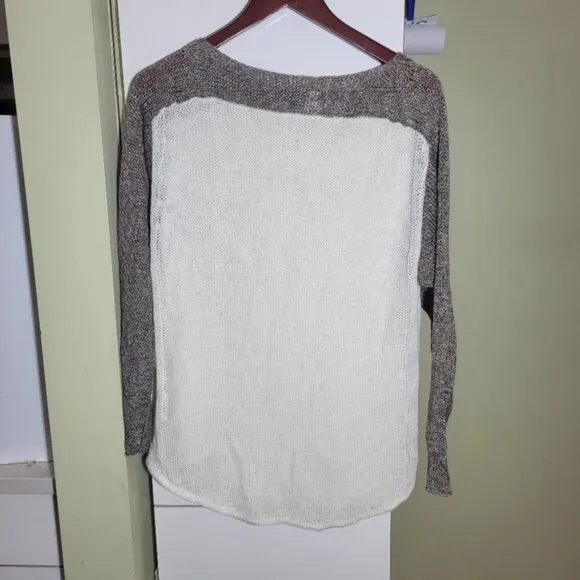 Helmut Lang linen loose weave Knit crochet relaxed fit Sweater small