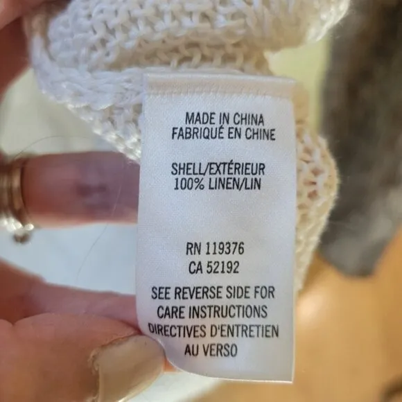 Helmut Lang linen loose weave Knit crochet relaxed fit Sweater small